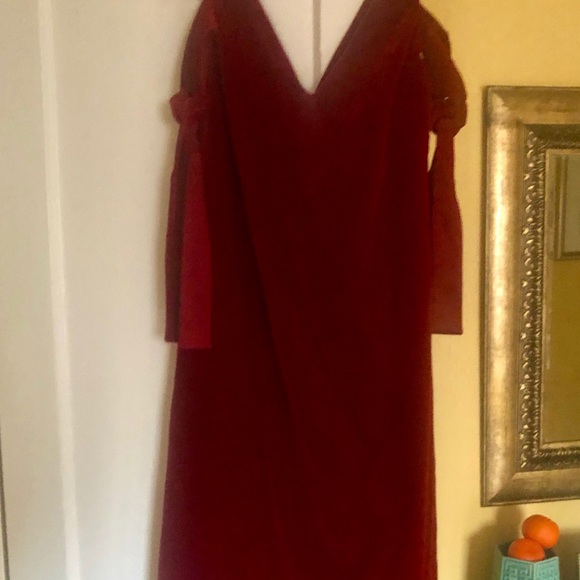 NWT Massimo Dutti Red Velvet Dress sz 4 - Picture 1 of 8